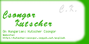 csongor kutscher business card